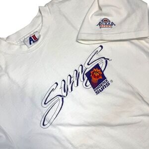 Vintage Phoenix Suns Shirt 90s NBA Logo Tee White Made USA Medium